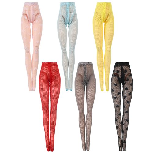 Bencailor 6 Pieces Doll Tights 12 Inch Handmade Doll Lace Stockings Female Doll Socks Doll Lace Tights Long Sock Legging Casual Accessories for Christmas DIY Gifts Doll Clothes(Plain Style)