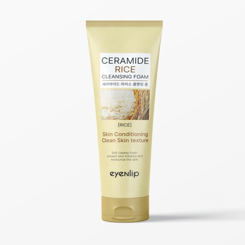 eyeNlip Ceramide Cleansing rice Foam – Gentle Face Wash with Rice Extract for Hydrating and Nourishing Skin – Korean Skincare for All Skin Types (3.38fl oz)