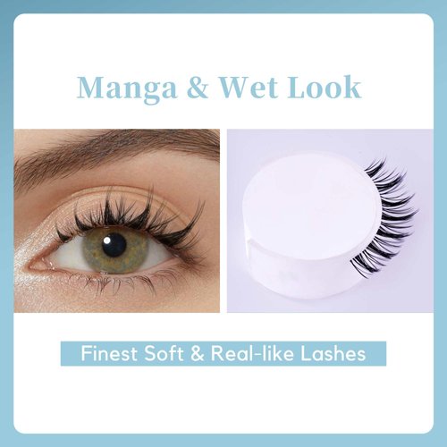 GAQQI Lash Clusters Manga Eyelash Clusters 10-14mm Wet Look Spiky Cluster Lashes 120PCS, Cluster Eyelash Extensions C Curl, Invisible Band Ultra-thin & Soft Clear Band False Lashes (HEROINE)