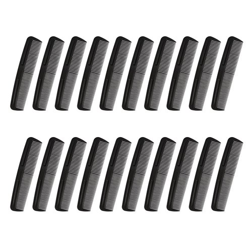 Cubaco 5 inch Hair Comb Pocket Size Mini Bulk Combs Perfect for Travelling, 20 Pack Black Combs for Unisex, Salon Barber Comb for All Hair Types