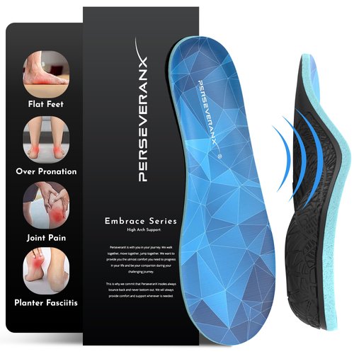 NASA Grade Plantar Fasciitis Insoles – High Arch Support Insoles Men Women - Shoe Insoles for Plantar Fasciitis Relief - Absorb Shock & Relieve Flat Foot Pain - Orthotics Inserts for Work & Standing