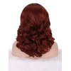 IMSTYLE Auburn Bob Wavy Lace Front Wigs Black Widow Short Copper Red Synthetic Wigs Heat Resistant Hair Natural Hairline with Glueless Wig for Cosplay (Copper Red)