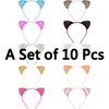 COCIDE 10Pcs Cat Ears Headbands Glitter Taylor Party Decorations Headbands for Girls Gabby Party Favors Kitty Birthday Supplies for Women Halloween Hair Accessories Hair Hoops Costume