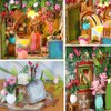 DIY Miniature Dollhouse Kit Wooden Dolls House with LED Creative Room Mini House Building Kit for Birthday Gift (Field hut)