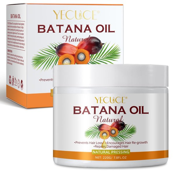Batana Oil for Hair Growth, Pure & Natural Batana Hair Oil,Prevent Hair Loss, Repair Damaged Hair, Moisturizing Hair oil, Enhances Hair Thickness in Men and Women, Hair Growth Oil -7.8 OZ