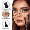 XMXueMei Double Side Liquid Winged Eyeliner Stamp,Smudge Proof Waterproof Eyeliner Pen Set,Long-Lasting Eye Liner Face Makeup,Star Flowers Hearts Triangle Black Eyeliner Stamp Pencil（5PCS）