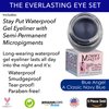 The Everlasting Eye 5 Piece Waterproof Makeup Set. Gel Eyeliner, Creme Eyeshadow, 2 brushes and Mesh Bag. Paraben-free, Talc-free, Cruelty-free. Elsa/Blue Angel 1112