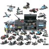 8 in 1 City Police Station Building Kit, SWAT Mobile Command Center Truck Building Toy with Police Car, Helicopter, Patrol Boat, Best Learning and Roleplay Swat Toy Gift for Boys and Girls-647 Pieces