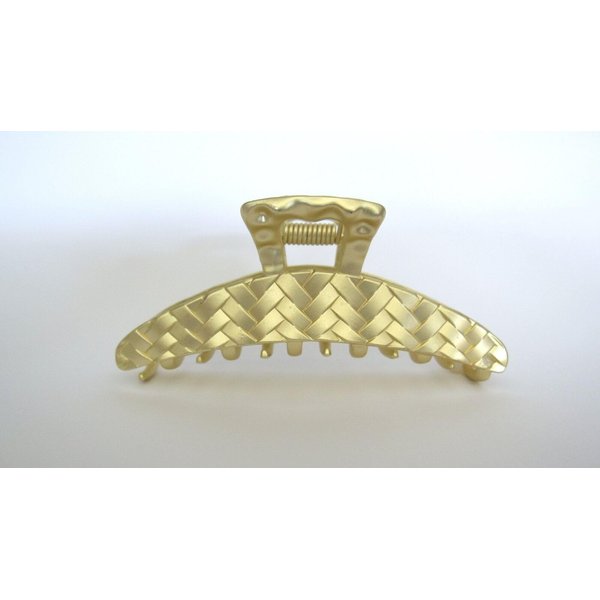 Generic Gold weave texture metal hair claw clip jaw clip for medium fine hair