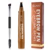 3D Microblading Eyebrow Pencil, 2024 New Waterproof Microblading Eyebrow Pencil Contouring Pen with 4 Fork Tip & Spoolie Brush, Precise Brush-Tip Create Natural Hair-Like Brows (#1 Light Brown)