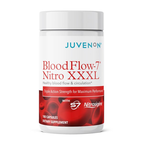Juvenon Advanced BloodFlow-7 Nitro XXXL Support Supplement – Maximum Circulation Formula and Daily Wellness – 3X Strength Capsules Helps Your Performance