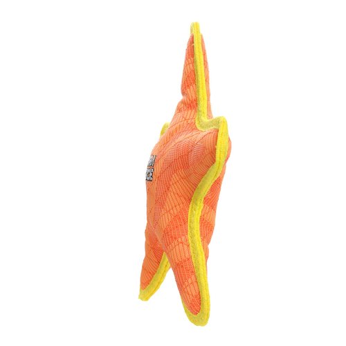 DURA FORCE - Durable Woven Fiber - Star Orange & Yellow - Squeakers - Multiple Layers. Made Durable, Strong & Tough. Interactive Play Dog Toy (Tug, Toss & Fetch). Machine Washable & Floats (Regular)
