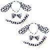 Halloween Dalmatian Headband Bow Tie Tail Spotted Dog Hair Bands Headpiece Women Puppy Ears Hairband Hair Hoop Holiday Party Decoration Cosplay Costume Cute Christmas Handmade Hair Accessories 2 Set