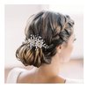 EVER FAITH Wedding Hair Comb for Bride Bridesmaid, Crystal Filigree Blooming Flower Cluster Leaf Bridal Headpiece Hair Accessories for Women and Clear Silver-Tone
