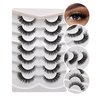 Cat Eye Lashes Short Natural Eyelashes,Fluffy Wispy Lashes 7 Pairs False Lash Wispy Volume Fake Eyelash Faux Mink Strip Lashes Pack for Daily Makeup (Natural N1, 7 Pairs Pack)