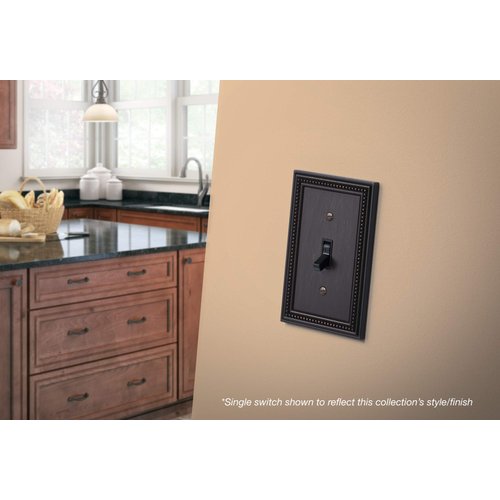 Brainerd 64408 Beaded Triple Toggle Switch Wall Plate / Switch Plate / Cover, Venetian Bronze