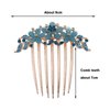 Micro Traders Flower Hair Comb Rhinestone Wedding Bride Headpiece Hair Ornament Decorative Hair Accessories for Women And Girls Hairstyles Blue