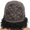 BEOTTI Short Curly Human Hair Wigs with Bangs Pixie Cut Wig Human Hair Afro Curly Wig Human Hair 6 Inch Full Machine Glueless Wigs Human Hair 1B# Black Color