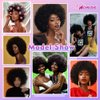 MIMAN Short Afro Wigs for Black Women Human Hair Black Wig Natural Kinky Curly Hair Replacement Wigs 60s 70s Disco Queens Halloween Costume Wig