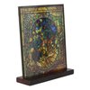 Ebros Louis Comfort Tiffany Four Seasons Collection Autumn Fall Season Stained Glass Art with Base Decor for Home and Office Decorative Cathedral Mosaic Style Glass (Fall)