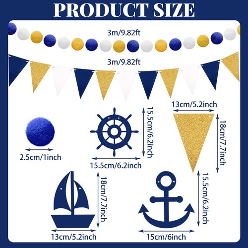 5 Pieces Let's Get Nauti Gold Glitter Banner Cruise Bachelorette Party Decorations Nautical Theme Party Supplies Blue Anchor Cruise Banner for Room Birthday Nautical Sailor Bachelorette Party Decor