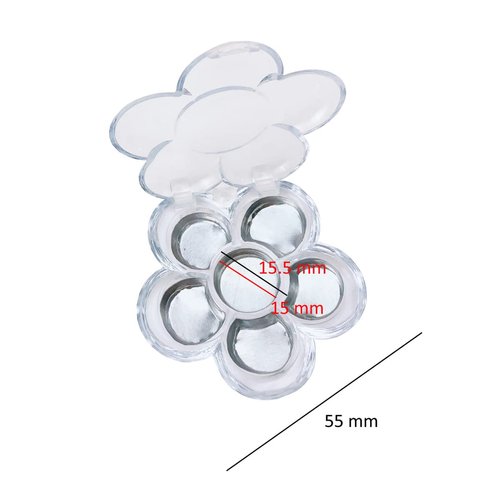 5 Pieces Flower Shape 6 Grids Empty Eyeshadow Tray with Aluminum Palette Refillable Powder Lipstick Cosmetics Container Box for Festivals Party Club Appointment Wedding