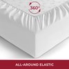 Mellanni Queen Fitted Sheet Only - Iconic Collection Bedding Sheets - Soft & Cooling Sheets with up to 16 inch Deep Pocket - All Around Elastic - Wrinkle, Fade, Stain Resistant - 1 PC (Queen, White)