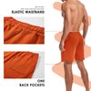 AMY COULEE Mens Athletic Workout Shorts 5.5" Cotton Casual Shorts Elastic Waist Joggers Sports Sweat Shorts (Orange, XL)