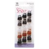 Snazzy Hair Half Claw Clips 15PCS 1 cm Non Slip, Acrylic Hair Barrettes, Celluloid Jaw Clips, Tortoise Shell Grip Pin Teeth Clamp -Solid print Stylish Hair Accessories for Women Girls, Small Size