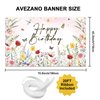 Avezano Wildflower Birthday Backdrop Girls Floral Birthday Banner Spring Wildflower Birthday Party Decorations Background 70.8 x 43.3 inch