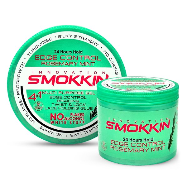 INNOVATION SMOKKIN Strong Hold Hair Gel, Edge Control, Braiding Gel, Locking & Twist Styling Wax, Versatile Styling Locking Gel Applicable To Diverse Hair Types. (Rosemary Mint 16.9 Fl oz)