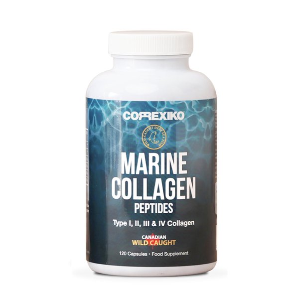 CORREXIKO Marine Collagen Supplement Pills - 2000mg Hydrolyzed Collagen Peptides per Serving with Added Hyaluronic Acid, Vitamin C & Minerals - for Hair, Skin & Nails - 120 Capsules 30 Day Supply