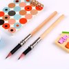 GTHER 5PCS Wooden Pencil Extender,Adjustable Art Pencil Lengthener, Pencil Extender Holder with Aluminum Handle for Colored Pencils Crayon School Office Supplies