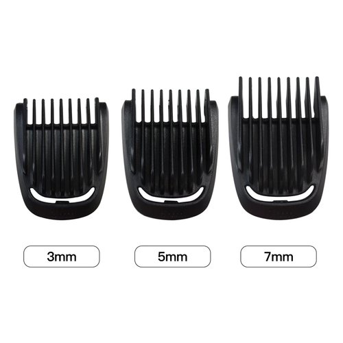 Bedaily Replacement 3Pcs Beard Stubble Blade Guards (3mm 5mm 7mm) with Beard Comb Set Compatible for Phi+lips Norel+co Multigroom Trimmer MG5740 MG5750 MG5760 MG7710 MG7715 MG7720 MG7796 MG9730