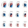 4th of July Square Press on Nails Medium Glue on Nails Swirl Fake Nails Red Blue White Full Cover Acrylic Nails Independence False Nails Star Patriotic Stick on Nails for Women 24 Pcs