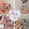25PCS Hello kitty Nail Charms with Diamond Design, Kawaii Silver Bling Nail Charms with Hello Kitty and Planet Nail Charms, 3D Cute Metal Rhinestone Crystals Making for DIY Nail Art Decorations Supplies