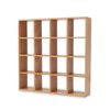 Miniature Furniture Wooden Storage Rack 16 Grid Shelves 1:12 Dollhouse Accessories Bookshelf Display Shelf Wall Rack Stand Mini House Scene Decoration (Wooden)