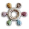 [BabyBite] Baby Teething Toys Silicone and Beechwood Baby Teether Ring for Sensory and Developmental Play for Baby and Toddler 100% BPA Free Food Grade Silicone for 0M+