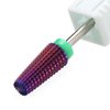 ERUIKA 5 in 1 Nail Drill Bits Carbide Rotary Bit,3/32" Shank - Manicure Nail Art, Drill Machine Accessory,Acrylic or Hard Gel Remover(Purple, C)
