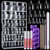 Teenitor Toe Nail Tips with Nail Glue, Clear Press On Toenails for Women, False Toenails Acrylic Toenails Kit, Fake Toe Nails Glue on Toe Tips