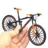 Ailejia Alloy Mountain Bicycle Ornament Model Bike Cake Topper Racing Bike Mountain Finger Bicycle Toy Mini Bicycle Vehicles Party Decorations Crafts for Home (Black Orange)