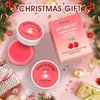 Lip Scrub & Lip Mask Set, Cherry Lip Exfoliator Scrub, Christmas Gifts Stocking Stuffers Gift for Women, Overnight Suger Lip Treatment, Repair Dry Cracked Lips - with Lip Brush (10g*2)