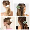DEEKA 16 Pcs Bridesmaid Proposal Gifts Set Flower Hair Claw Clips with Floral Card & Satin Scrunchies Proposal Box Bridal Party Gift Bridesmaids Bachelorette Party Favors (White&Sage Green)