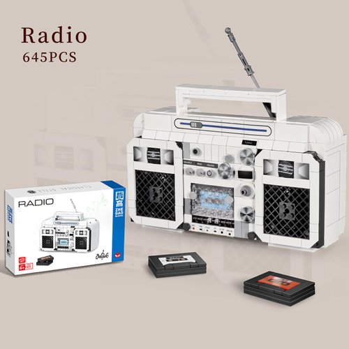 ELAICREE Retro Mini Radio Building Blocks Set Gifts for Christmas, Birthday, Valentine's Day, Thanksgiving, 645pcs Vintage Radio Toys Model for Adults Girls Boys Kid Toys