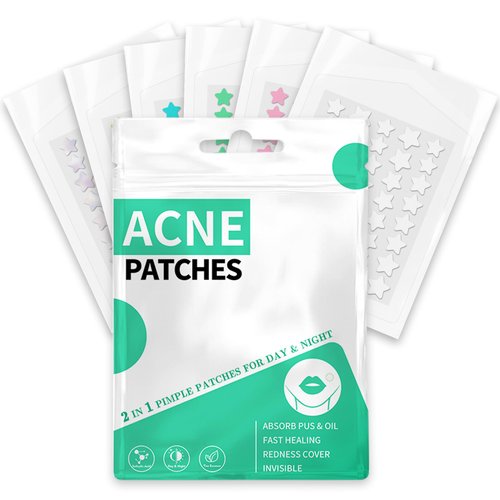 Star Pimple Patches 240 Counts Hydrocolloid Acne Patches with Tea Tree Oil Blemish Zit Patches For Face 3 Sizes Acne Patch Acne Dots patches 6 colors Pink Yellow Blue Star Pimple Patches For Face