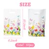 3sscha 50Pcs Spring Floral Tulip Party Favor Bag - Springtime Flower Plastic Waterproof Goodie Bag Bloom Butterfly Rectangular Gift Bags for Kids Birthday Baby Shower Decoration Party Supplies