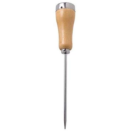 Stainless Steel Ice Pick Punch Kitchen Tool Wooden Handle Metal Cover