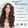 KooKaStyle Clip in Hair Extensions for Women with Thinning Hair，7PCS 20 Inch Thick Long Wavy Hair Extensions Clip Ins，Chocolate Brown with Dark Brown Synthetic Hairpiece for Daily Use Voluminous Look