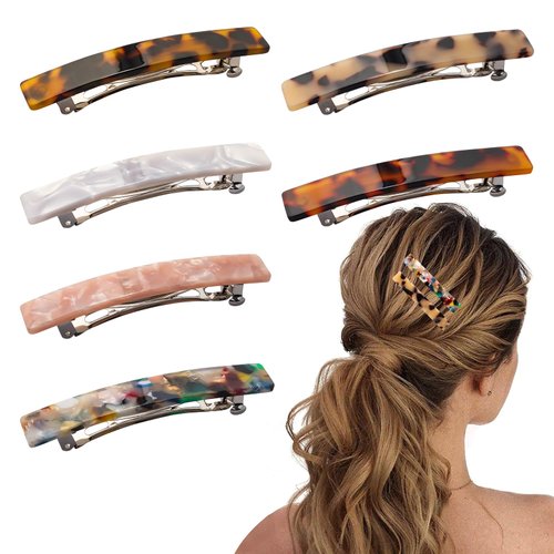 Fumwase 6PCS Hair Barrettes for Women Shell Hair Clip Hair Accessories Barrettes for Thick Thin L...