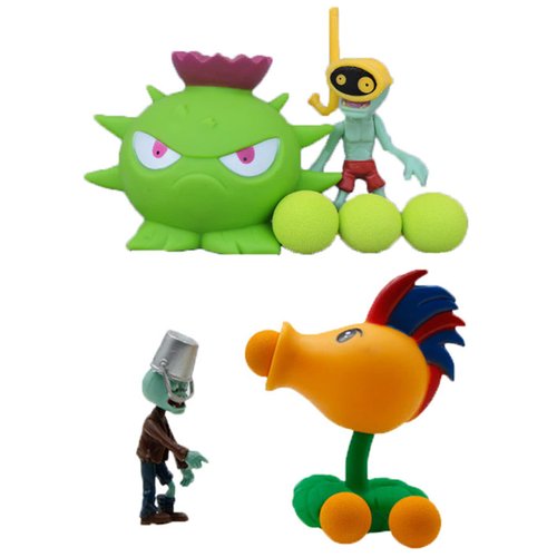 JHESAO 4 PCS Plants PVZ Toys Action Figures Zombies Toys PVZ Set 1 2 Mini Series Great Gifts for Kids and Fans, Birthday and Christmas Party